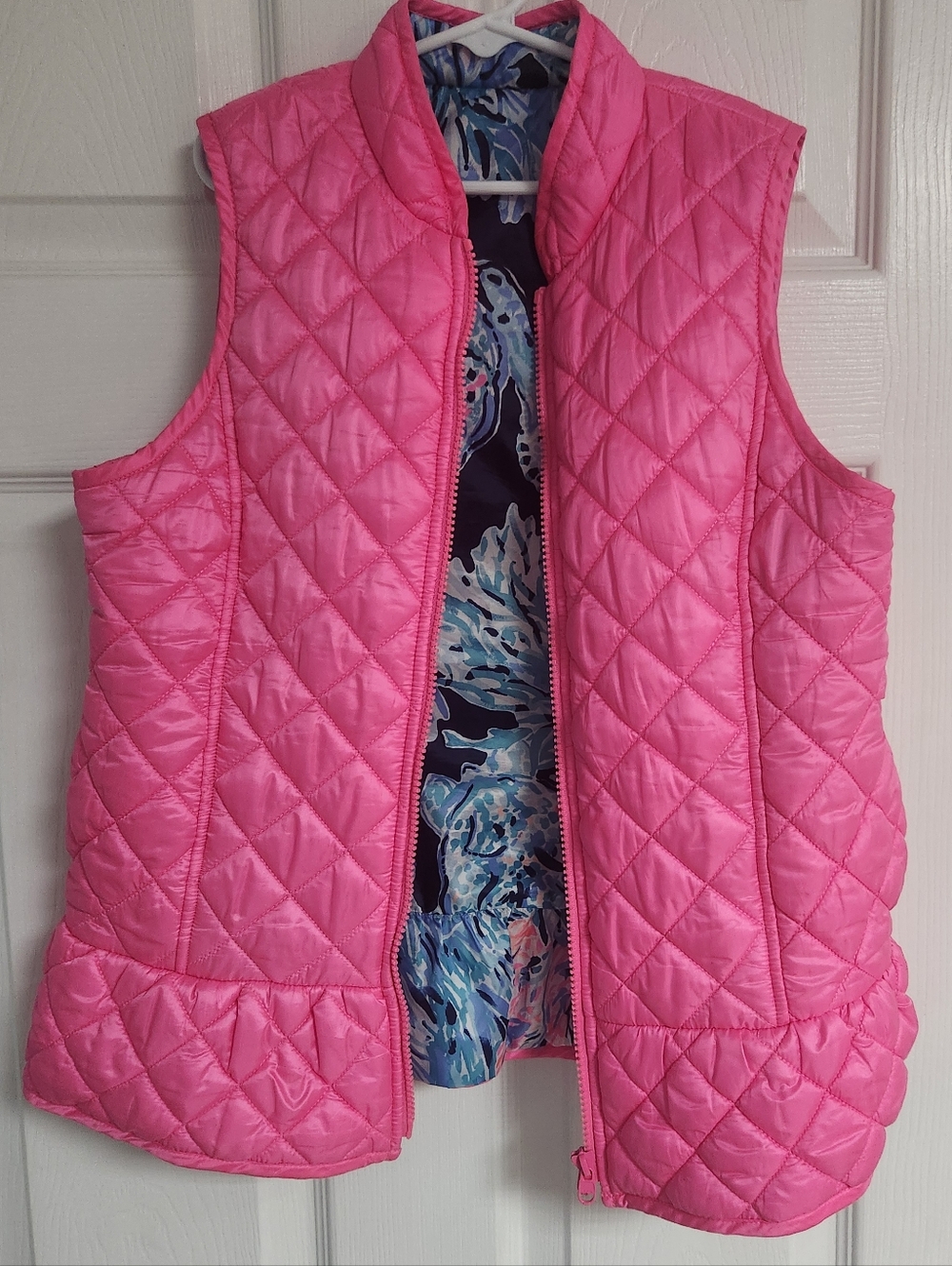 Lilly Pulitzer Hot Pink Reversible Quilted Vest